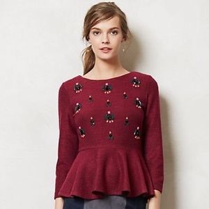 Anthropologie Dolce Vita Gem Drop Peplum Top